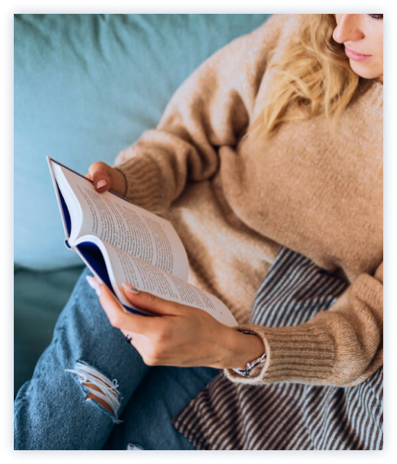 woman with book image